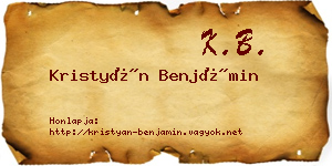 Kristyán Benjámin névjegykártya
