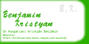 benjamin kristyan business card