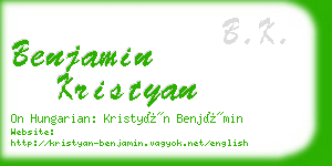 benjamin kristyan business card